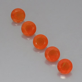 캐럿 천연 오렌지 카넬리안 보석, 투명한, 5.06 mm, 투명/반투명