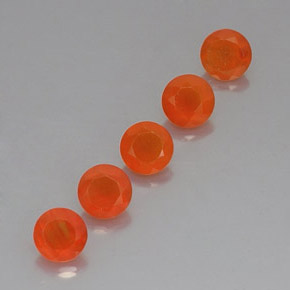 캐럿 천연 오렌지 카넬리안 보석, 투명한, 5.06 mm, 투명/반투명