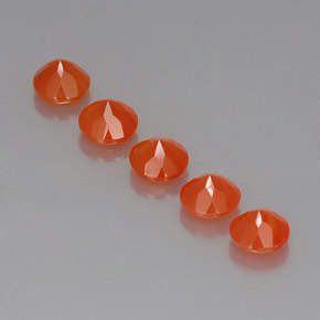 캐럿 천연 오렌지 카넬리안 보석, 투명한, 5.06 mm, 투명/반투명