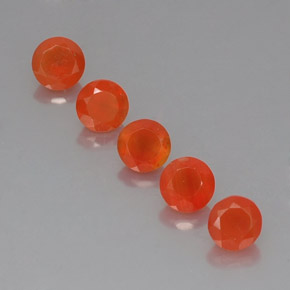 캐럿 천연 오렌지 카넬리안 보석, 투명한, 5.03 mm, 투명/반투명