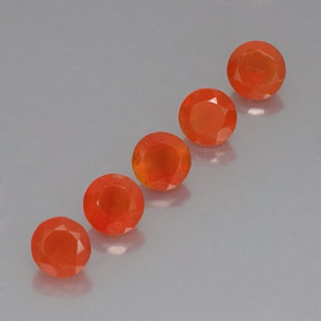 캐럿 천연 오렌지 카넬리안 보석, 투명한, 5.03 mm, 투명/반투명
