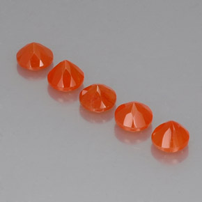 캐럿 천연 오렌지 카넬리안 보석, 투명한, 5.03 mm, 투명/반투명