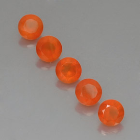 캐럿 천연 오렌지 카넬리안 보석, 투명한, 5.11 mm, 투명/반투명