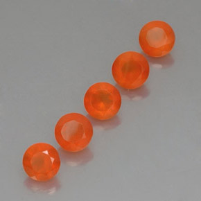 캐럿 천연 오렌지 카넬리안 보석, 투명한, 5.11 mm, 투명/반투명