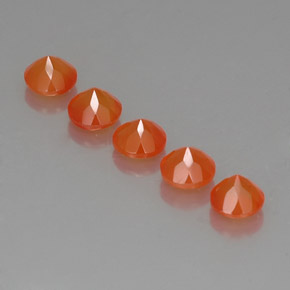 캐럿 천연 오렌지 카넬리안 보석, 투명한, 5.11 mm, 투명/반투명