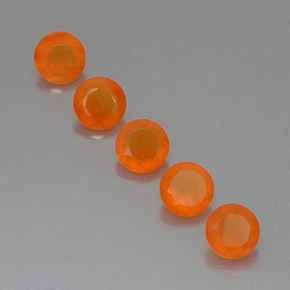 캐럿 천연 오렌지 카넬리안 보석, 투명한, 5.07 mm, 투명/반투명