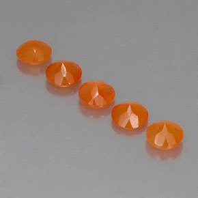 캐럿 천연 오렌지 카넬리안 보석, 투명한, 5.07 mm, 투명/반투명