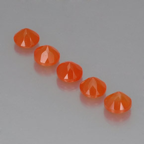 캐럿 천연 오렌지 카넬리안 보석, 투명한, 5.00 mm, 투명/반투명