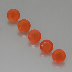 캐럿 천연 오렌지 카넬리안 보석, 투명한, 5.08 mm, 투명/반투명