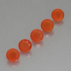 캐럿 천연 오렌지 카넬리안 보석, 투명한, 5.08 mm, 투명/반투명