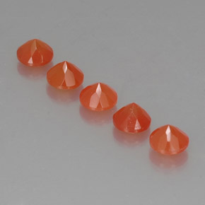캐럿 천연 오렌지 카넬리안 보석, 투명한, 5.08 mm, 투명/반투명