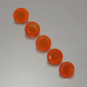 캐럿 천연 오렌지 카넬리안 보석, 투명한, 5.09 mm, 투명/반투명