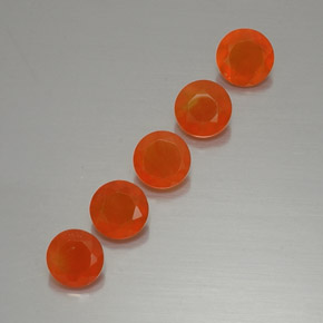 캐럿 천연 오렌지 카넬리안 보석, 투명한, 5.09 mm, 투명/반투명