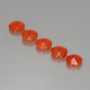 캐럿 천연 오렌지 카넬리안 보석, 투명한, 5.09 mm, 투명/반투명