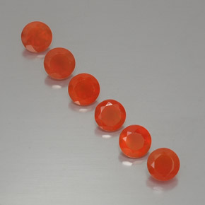 캐럿 천연 레드 오렌지 카넬리안 보석, 투명한, 5.12 mm, 투명/반투명