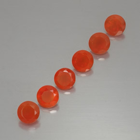 캐럿 천연 레드 오렌지 카넬리안 보석, 투명한, 5.12 mm, 투명/반투명