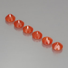 캐럿 천연 레드 오렌지 카넬리안 보석, 투명한, 5.12 mm, 투명/반투명