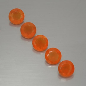 캐럿 천연 오렌지 카넬리안 보석, 투명한, 5.11 mm, 투명/반투명