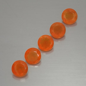 캐럿 천연 오렌지 카넬리안 보석, 투명한, 5.11 mm, 투명/반투명