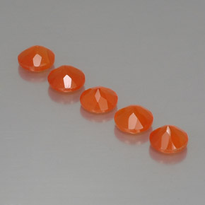 캐럿 천연 오렌지 카넬리안 보석, 투명한, 5.11 mm, 투명/반투명