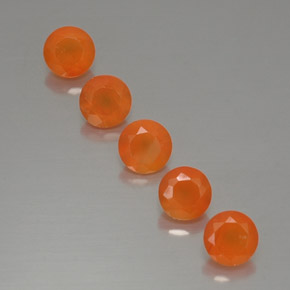 캐럿 천연 오렌지 카넬리안 보석, 투명한, 5.05 mm, 투명/반투명