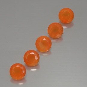 캐럿 천연 오렌지 카넬리안 보석, 투명한, 5.05 mm, 투명/반투명