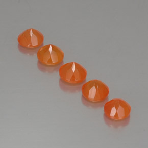 캐럿 천연 오렌지 카넬리안 보석, 투명한, 5.00 mm, 투명/반투명