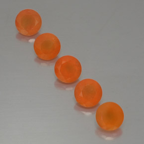 캐럿 천연 오렌지 카넬리안 보석, 투명한, 5.13 mm, 투명/반투명