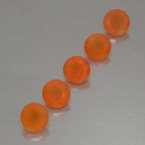 캐럿 천연 오렌지 카넬리안 보석, 투명한, 5.13 mm, 투명/반투명