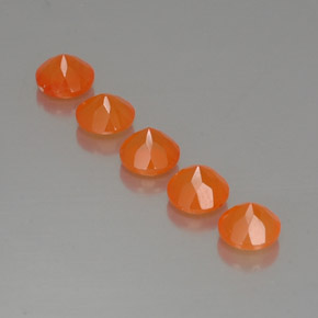 캐럿 천연 오렌지 카넬리안 보석, 투명한, 5.13 mm, 투명/반투명