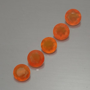 캐럿 천연 오렌지 카넬리안 보석, 투명한, 5.04 mm, 투명/반투명