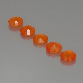 캐럿 천연 오렌지 카넬리안 보석, 투명한, 5.04 mm, 투명/반투명
