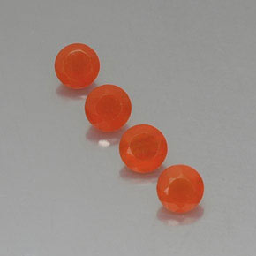 캐럿 천연 레드 오렌지 카넬리안 보석, 투명한, 5.10 mm, 투명/반투명