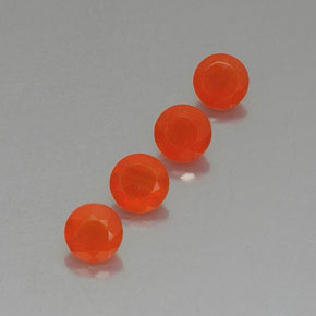 캐럿 천연 레드 오렌지 카넬리안 보석, 투명한, 5.10 mm, 투명/반투명