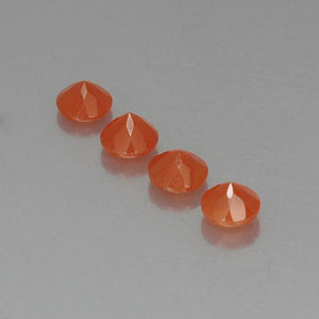 캐럿 천연 레드 오렌지 카넬리안 보석, 투명한, 5.10 mm, 투명/반투명