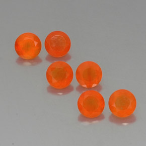 캐럿 천연 오렌지 카넬리안 보석, 투명한, 5.11 mm, 투명/반투명