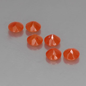 캐럿 천연 오렌지 카넬리안 보석, 투명한, 5.04 mm, 투명/반투명