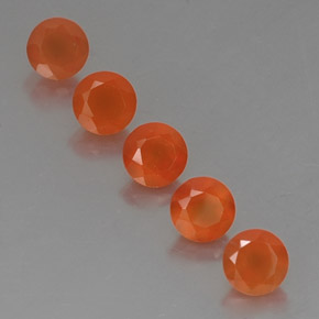 캐럿 천연 오렌지 카넬리안 보석, 투명한, 5.05 mm, 투명/반투명