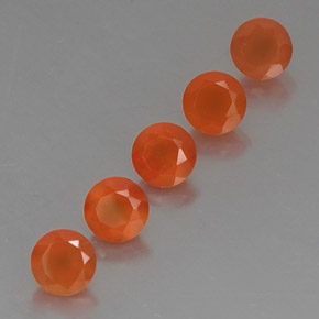캐럿 천연 오렌지 카넬리안 보석, 투명한, 5.05 mm, 투명/반투명