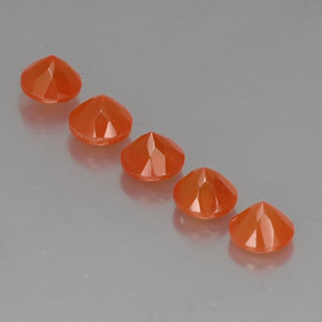 캐럿 천연 오렌지 카넬리안 보석, 투명한, 5.05 mm, 투명/반투명