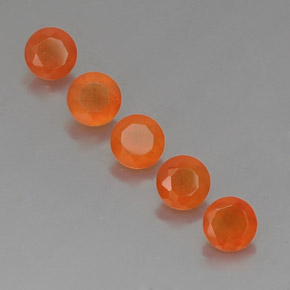 캐럿 천연 오렌지 카넬리안 보석, 투명한, 5.08 mm, 투명/반투명