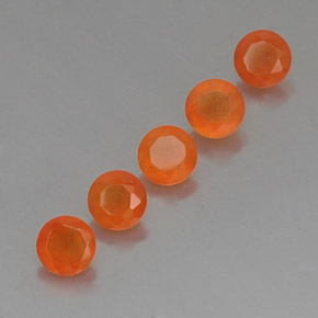 캐럿 천연 오렌지 카넬리안 보석, 투명한, 5.08 mm, 투명/반투명
