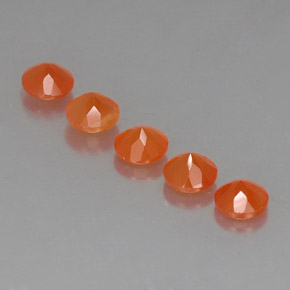 캐럿 천연 오렌지 카넬리안 보석, 투명한, 5.08 mm, 투명/반투명