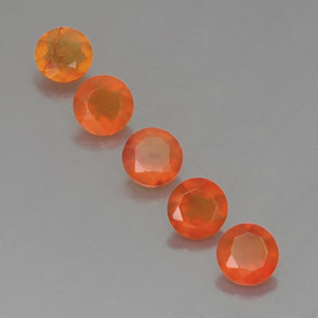 캐럿 천연 오렌지 카넬리안 보석, 투명한, 5.07 mm, 투명/반투명