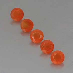 캐럿 천연 오렌지 카넬리안 보석, 투명한, 5.10 mm, 투명/반투명