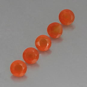 캐럿 천연 오렌지 카넬리안 보석, 투명한, 5.10 mm, 투명/반투명