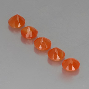 캐럿 천연 오렌지 카넬리안 보석, 투명한, 5.10 mm, 투명/반투명