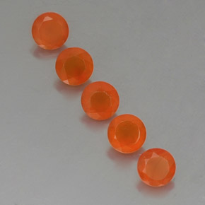캐럿 천연 오렌지 카넬리안 보석, 투명한, 5.13 mm, 투명/반투명