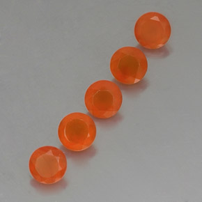 캐럿 천연 오렌지 카넬리안 보석, 투명한, 5.13 mm, 투명/반투명