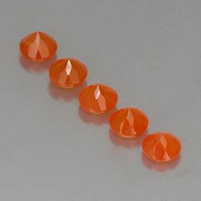 캐럿 천연 오렌지 카넬리안 보석, 투명한, 5.13 mm, 투명/반투명